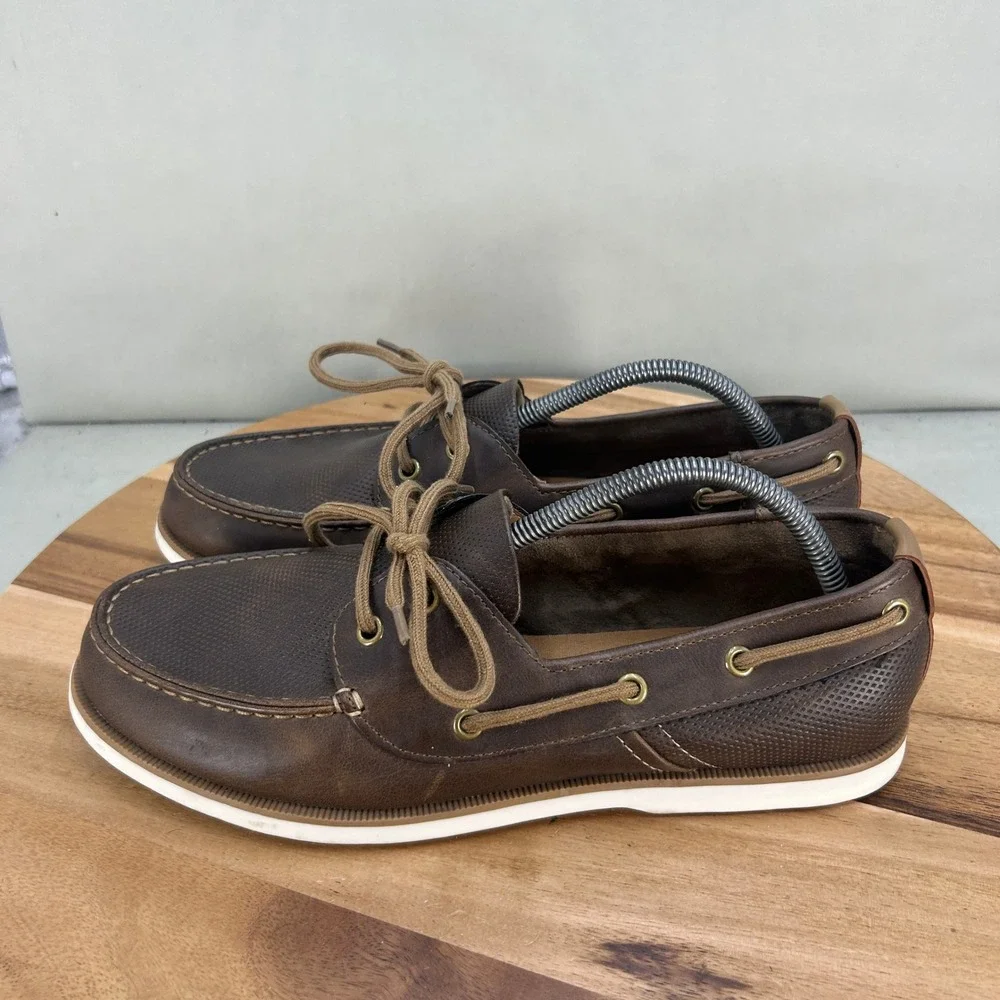 Sonoma Goods For Life Mitchell Mens 10.5 Brown Boat Shoes Ortholite Vitalize